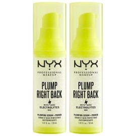 NYX Professional Makeup Primer and Serum for the Face, Double Pack, with Electrolytes, Vegan Formula, Serum Primer with Vitamin E and Hyaluronic Acid, Plump Right Back, 2 x 30 ml