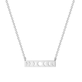 Glimmerst Crescent Moon Necklace, 18K Gold Plated Stainless Steel Crescent Moon Pendant Necklace Delicate Dainty Crescent Necklace for Women