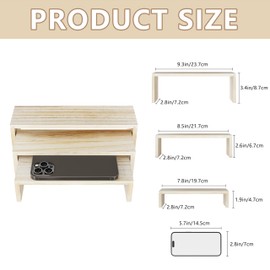 YFEEN Wooden Display Riser Stand,6PCS Display Stand for Display Wood Food Display Risers for Party,Display Shelf for Showcase, Dessert, Toys, Perfume