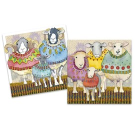 Emma Ball Sheep in Sweaters Notelets Pack of 10 Mini Note Cards