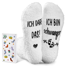 Jadive Pregnancy Gift Socks I Am Pregnant Expectant Mum Gift Funny Gifts for Expectant Mothers Pregnant Pregnancy Announcement Christmas Gifts, White