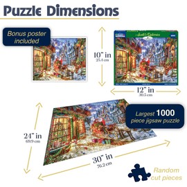 White Mountain Santa's Deliveries 1000 Piece Christmas Puzzle Winter Holiday Jigsaw Puzzles for Families and Adults