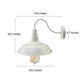 BRIGHTESS W8903 Retro White Wall Sconce Gooseneck Barn Lamp Industrial Vintage Farmhouse Wall Lamp Led Porch lamp for Indoor Hardwired (2 Packs)
