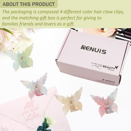 4 Pcs Butterfly Hair Clips Gradient color