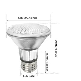 BOGAO Par20 Bulbs, 6 Pcs 120V 50W Par20 Light Bulbs, E26 Medium Base Long Lasting Life High Output Reflector Flood Lights Replacement Range Hood Light - Warm Light