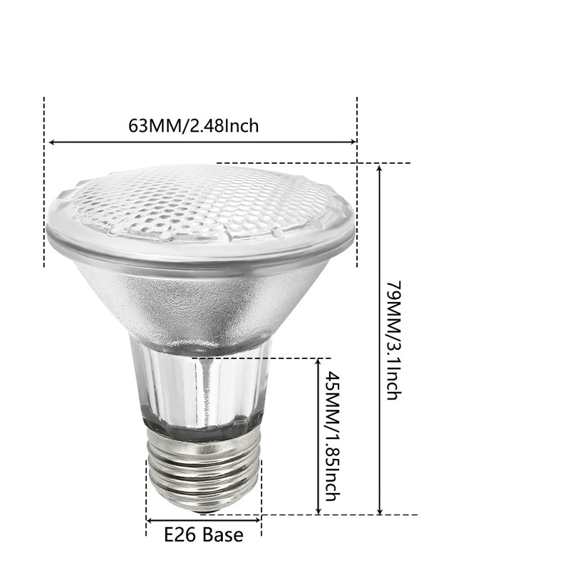 BOGAO Par20 Bulbs, 6 Pcs 120V 50W Par20 Light Bulbs,