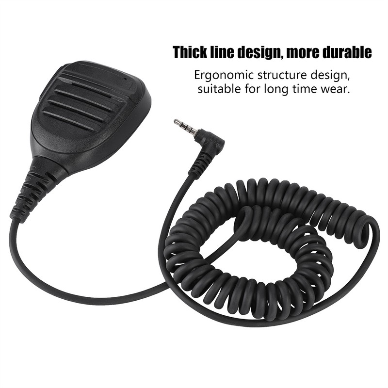 3.5mm PTT Handheld Walkie Talkie Radio Speaker Mic For YAESU
