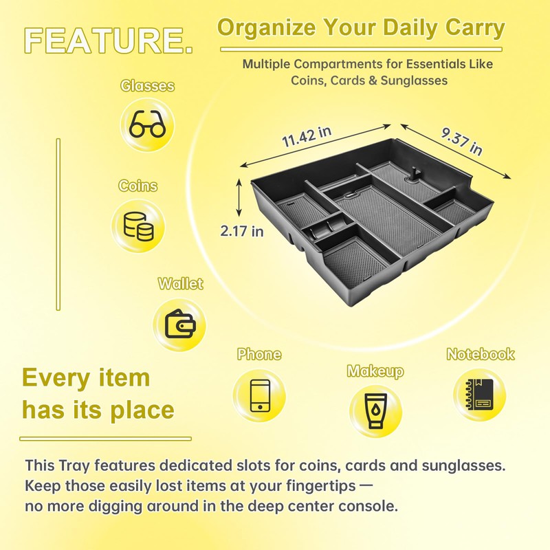 Flex Powered Console Organizer for 2025 2026 Ford Expedition Accessories