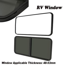 TBVECHI RV Window, Universal Horizontal Sliding Black RV Window for Camper Teardrop Cargo Vertical Camper Window, Teardrop Window Replacement Kit, 24" W X 20" H