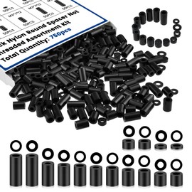 ZIUZI 750 Pcs Electrical Outlet Screws Spacers Kit, 15 Different Sizes Nylon ABS Round Washers Without Threaded, M3 M4 Screws for Switch Receptacle Secure, Outlet Installation (Black)