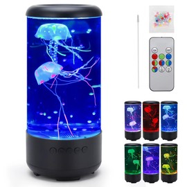 Jellyfish Lamp, 18LED 7-Color Changing Light with 5 Levels Brightness Jellyfish Aquarium fish lamp Home decor, children's birthday gift, men's and women's holiday gift, relaxing mood atmosphere