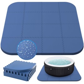 AFFLUENT 85" EVA Hot Tub Mat & Pad for Inflatable Tubs - 1/2" 12MM Thickened Non-Slip Outdoor/Indoor Protective Mat, Waterproof Durable Inflatable Hot Tub Accessories, Easy Clean (Blue)