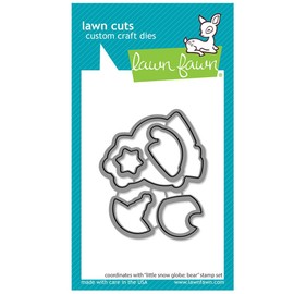 Lawn Fawn LF3275 Little Snow Globe: Bear Lawn Cuts Dies