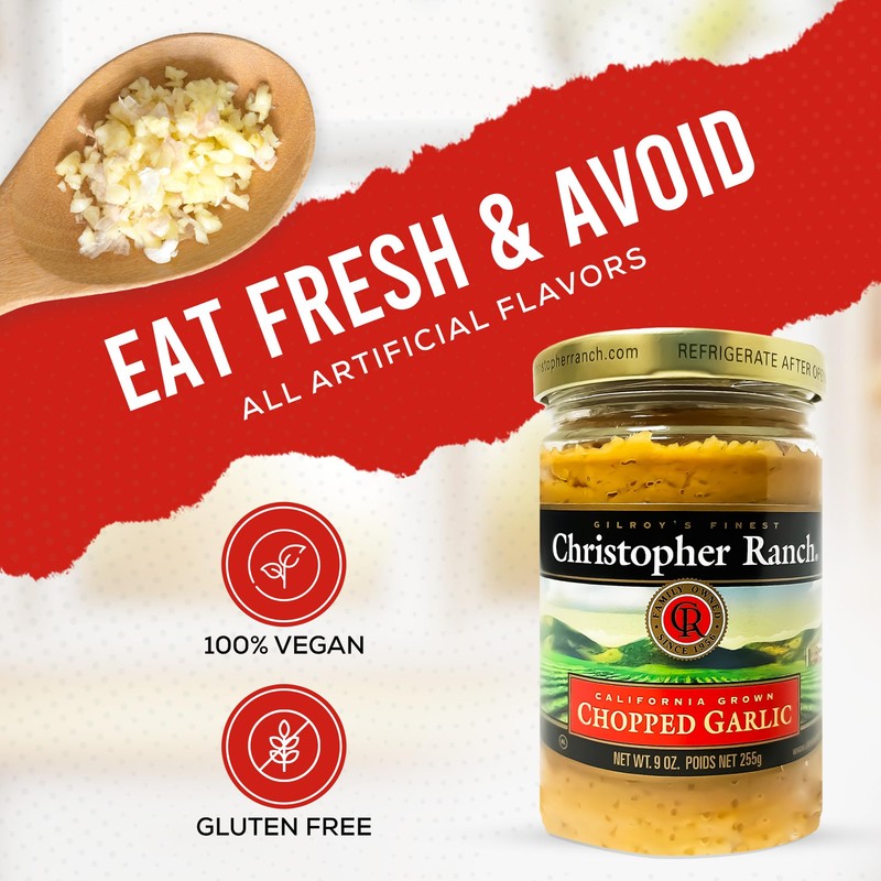 Christopher Ranch Chopped Garlic in Olive Oil | California-Grown Fresh