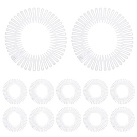 UOMIO 12 PCS Stretch Full Circular Stretch Comb Hair Bands, Comb Headbands for Women, Fashion Makeup Non slip Toothed Hairs Clip, Hair Wrap Holder for Lady and Girls White