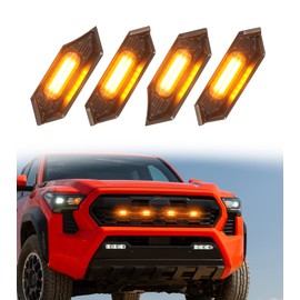 Upgraded Grill Lights for 2024 2025 Toyota Tacoma Raptor Lights Grille LED Light Bar Only for TR D Sport/Off-Road/PreRunner, 4th Gen Tacoma Accessories (Amber)