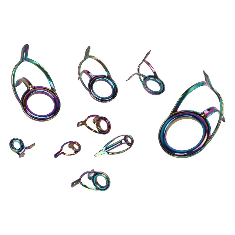 9PCS Lure Fishing Rod Guide Ring Set Stainless Steel Ceramic