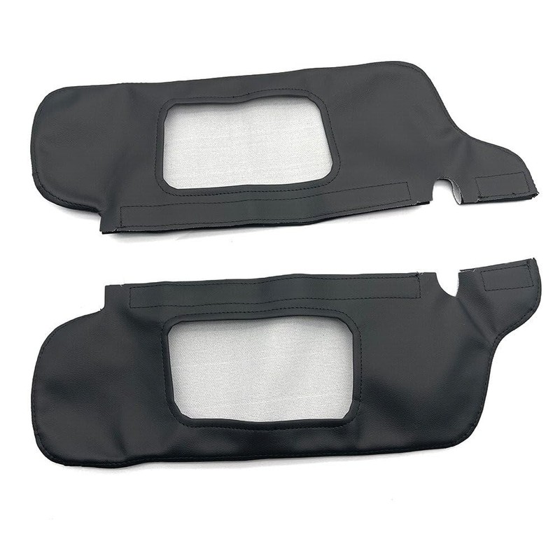 Pyladea 2PCS Leather Sun Visor Cover Black Replacement for 1994-2004