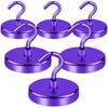 LOVIMAG Cruise Essentials, 150Lbs Cruise Door Magnets, Purple Magnet Hooks for Cruise Cabin Strong Magnetic Hooks for Hanging, Refrigerator, Celling -6 Pack