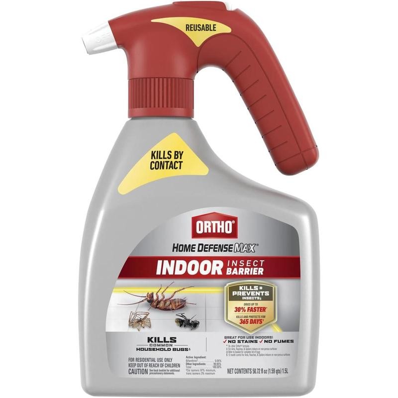 Home Defense Max Indoor Insect Barrier with Battery-Powered Sprayer, Kills