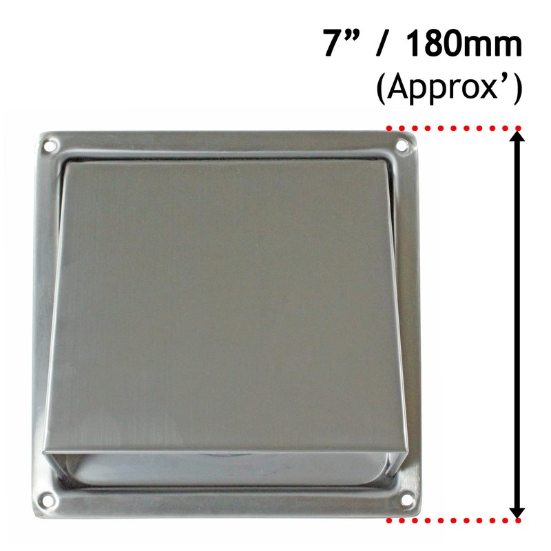 Spares2go Stainless Steel Cowled External Extractor Wall Vent Outlet with