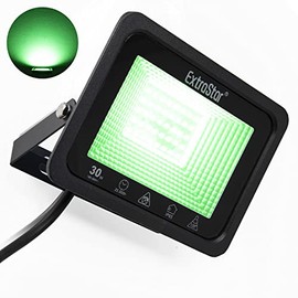EXTRASTAR LED Spotlight 30 W Outdoor 2400 LM Super Bright Coloured Outdoor Spotlight, IP65 Waterproof LED Floodlight, Outdoor Lamp for Backyard, Driveway, Doors, Garage, Hallway, Garden (Green)
