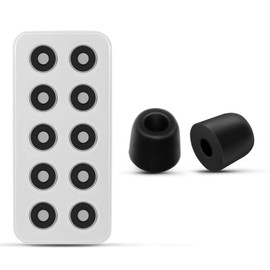 SIMOLIO Wireless TV Headset Replacement Ear Tips 5 Pairs, Noise Isolation Memory Foam Earbuds for Under-Chin Headsets, Soft Replacement Earbuds for SIMOLIO Wireless TV Headphones (Black, Small Size)