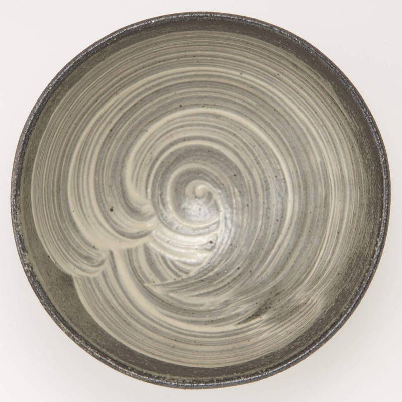 Marui Pottery MR-3-3493 Shigaraki Pottery Hechimon Rice Bowl, Pottery, Kuroiso