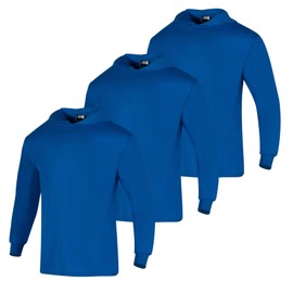 VENDACE 3 Pack High Visibility Safety Long Sleeve Shirts for Men Hi Vis Long Sleeve Construction Work Shirts with Hood(Blue,XL)