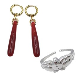 DJMANMENGG 2pcs Frieren Earrings Anime Frieren Beyond Journey's End Cosplay Earrings And Ring Jewelry Prop Accessories (Resin Earrings)