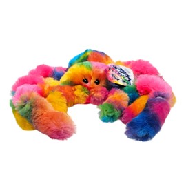 Zugar Land 8" Rainbow Splatter Spider. Soft, Furry Plush with Hard Eyes. Stuffed Animal.