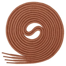 Di Ficchiano Round Shoelaces, Round Laces Made of 100% Cotton, Tear-Resistant, Diameter 3-4 mm, Lengths 45-200 cm, light brown
