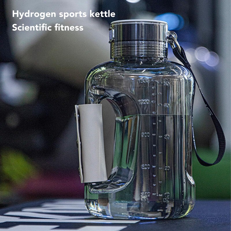 Wasserstoff-Wasserflasche, Wasserstoff-Wasserflasche, 1,5 L, Hohe Kapazität, SPE-PEM-Technologie, Waterionizer-Generator, Wasser-Ionisator-Flasche (Grauschwarz)