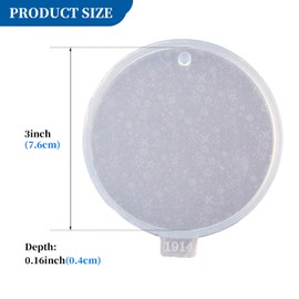Angel Wings Shiny Glossy 3" Round Coaster Silicone Mold Holographic Round Shape Keychain Molds Epoxy Resin Molds for DIY Keychain Pendant Resin Crafting Mold
