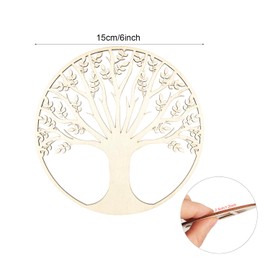 15 Pack 6 Inch Wooden Tree of Life Cutouts - Unfinished Wood Crafts Hanging Ornaments DIY Gift Tags for Home & Party Decoration