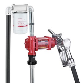 TOPWAY 12V DC Gasoline Fuel Pump, 10GPM Self-priming Oil Transfer Pump Kit With Particulate Filter, Fuel Nozzle, Discharge Hose & Suction Pipe for Gasoline Diesel Biodiesel Kerosene & More