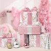 LaRibbons Reversible Bow Wrapping Paper Mini Roll, Pink Bow and