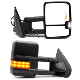 carmirrorparts Tow Mirrors fits 2014 2015 Chevy Silverado Sierra 2500HD 3500HD Power Heated