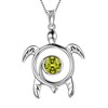 Aurora Tears Turtle Necklace, 925 Sterling Silver, Animal Pendant, Birthstone