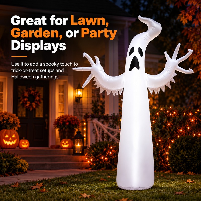 Inflatable Halloween Ghost for Yard & Garden – Large Standing
