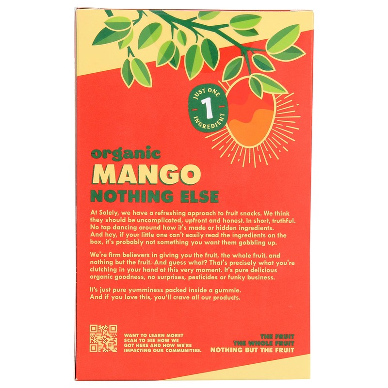 SOLELY Organic Mango Whole Fruit Gummies | Two Ingredients |