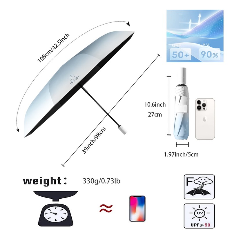 erised's bifrost Compact, Folding Travel Umbrella, Automatic Opening and Closing,