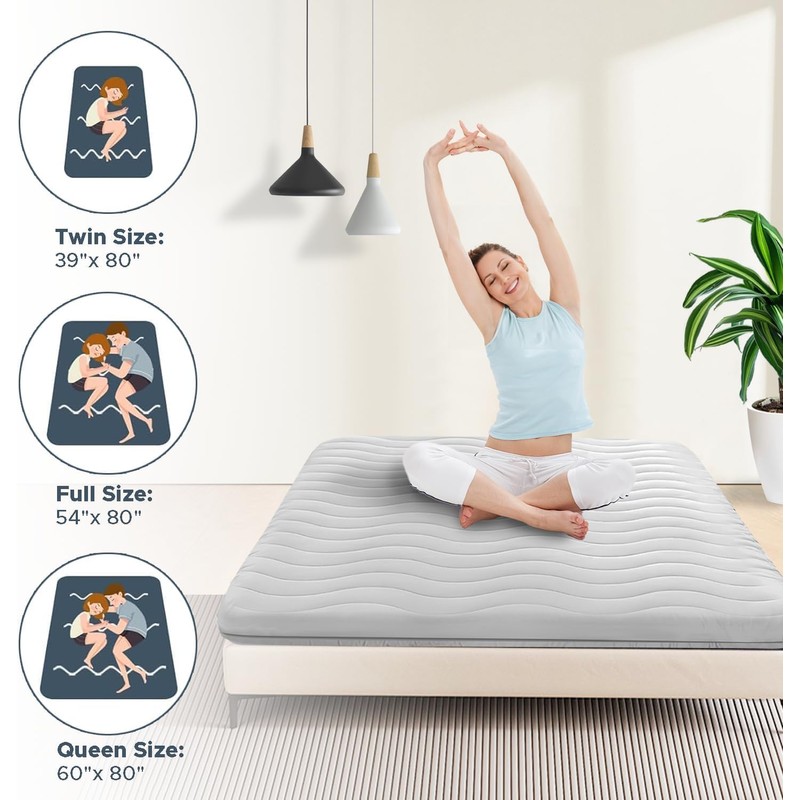 Japanese Floor Mattress, 100% High Density Comfortable Foam, 4" Thicken