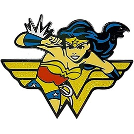 Wonder Superhero Woman Figure With Shield Logo Metal Enamel 1.5 Inches Tall Pin
