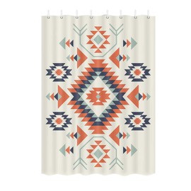 JAWO - Cortina de ducha para caravana suroeste, para viajes, remolques y baños, juego de cortinas de ducha de tela estrecha, diseño azteca occidental, accesorios de decoración al aire última