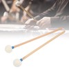 2Pcs Drum Mallet Felt Head Wooden Handle Non Slip Instrument