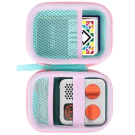 Peyyargo Storage Case Compatible with Yoto Mini Kids Audio Player Travel Device Plays Stories Music Podcast Radio Speaker (Teal + Pink Zipper)