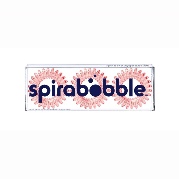 Spirabobble - Barely Red Clear, Box mit 3 Haargummis - Haarschmuck für Frauen, langlebige Haargummis, Spiralring für Pferdeschwanz - Geeignet für alle Haartypen