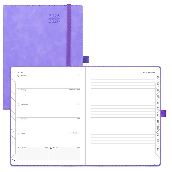 POPRUN Planner 2025-2026 Weekly Notebook (Medium 6.5''x 8.5'') Academic Calendar