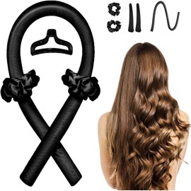 Rizador Pelo Sin Calor,Rizador Sin Calor para Cabello con bandas de goma blandas, Rizadores de Pelo de Seda con Horquillas , Cinta para Rizar Sin Calor para Dormir, Varilla Para Rizar Sin Calo Herramientas de Peinado para Cabello Largo y Medi
